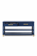 Expertly refinished Hale Navy Sideboard/Buffet/TV stand/Console Table; Solid Wood, Gold dipped